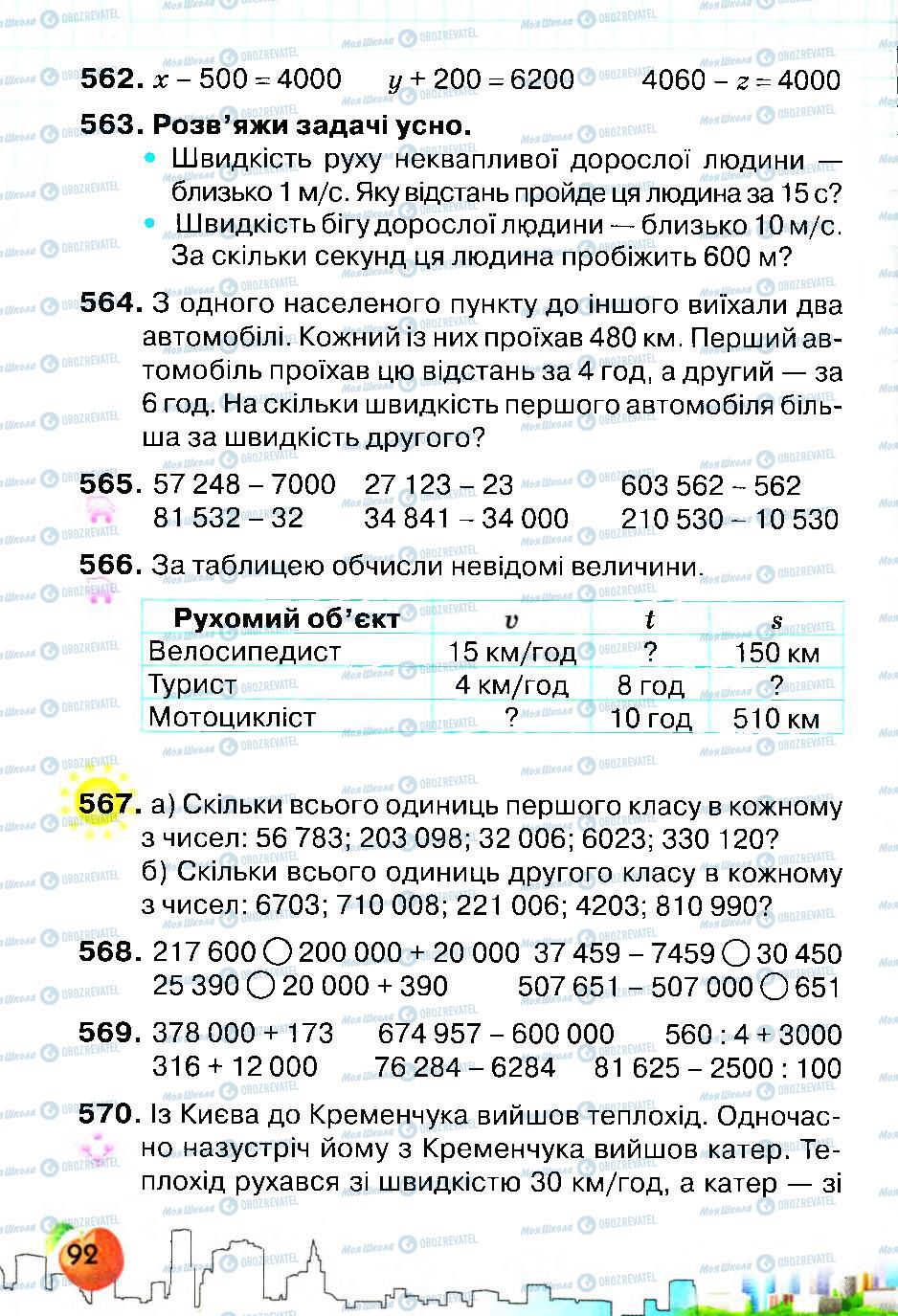 Учебники Математика 4 класс страница 92