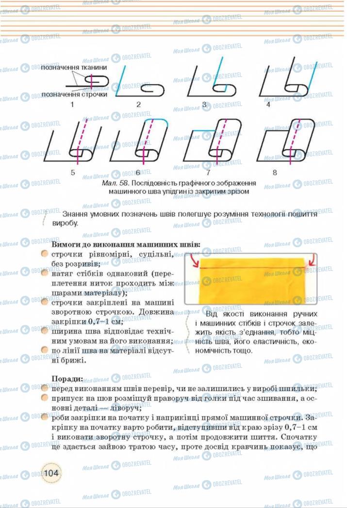 Учебники Трудовое обучение 8 класс страница  104