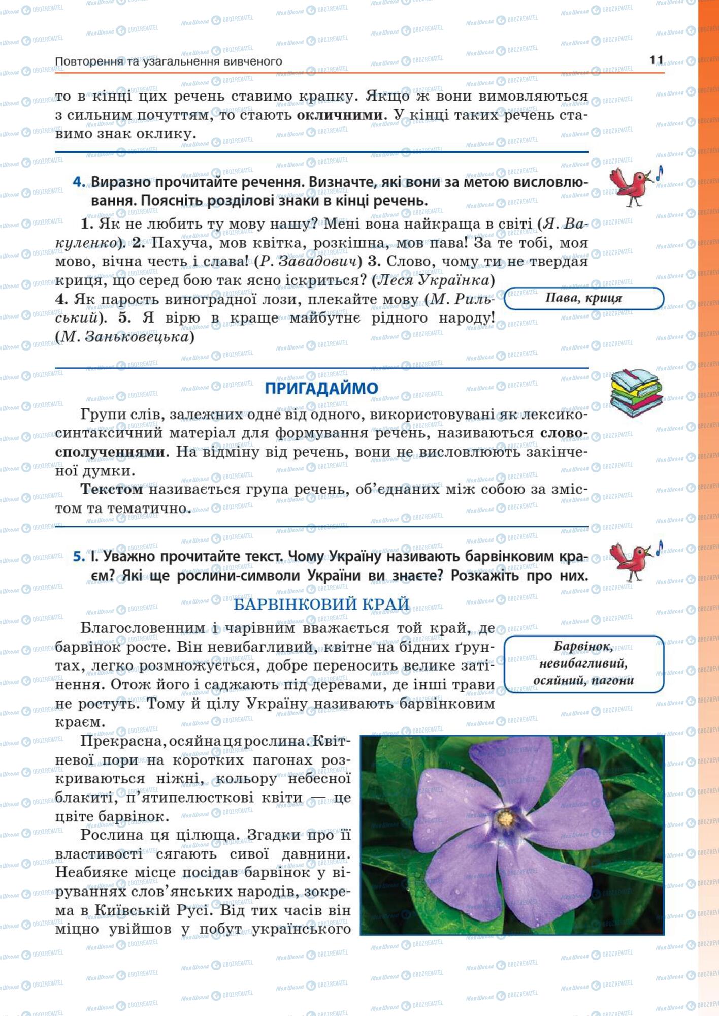 Підручники Українська мова 7 клас сторінка  11
