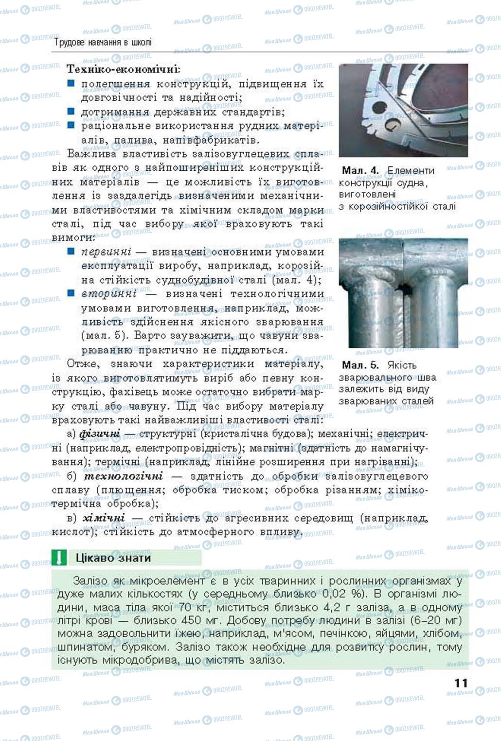 Підручники Трудове навчання 8 клас сторінка  11