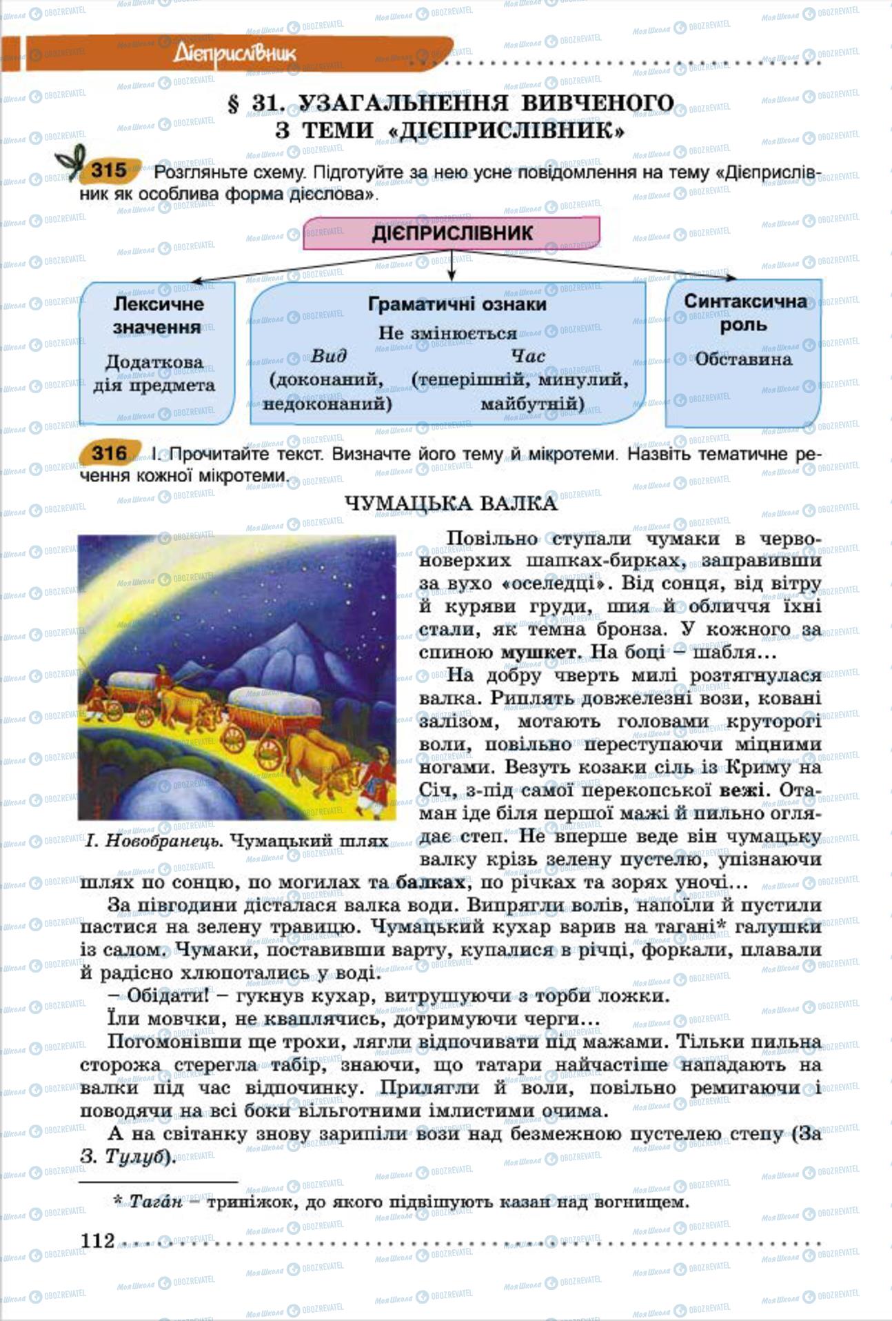 Підручники Українська мова 7 клас сторінка  112