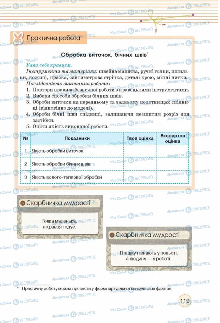 Підручники Трудове навчання 8 клас сторінка  119