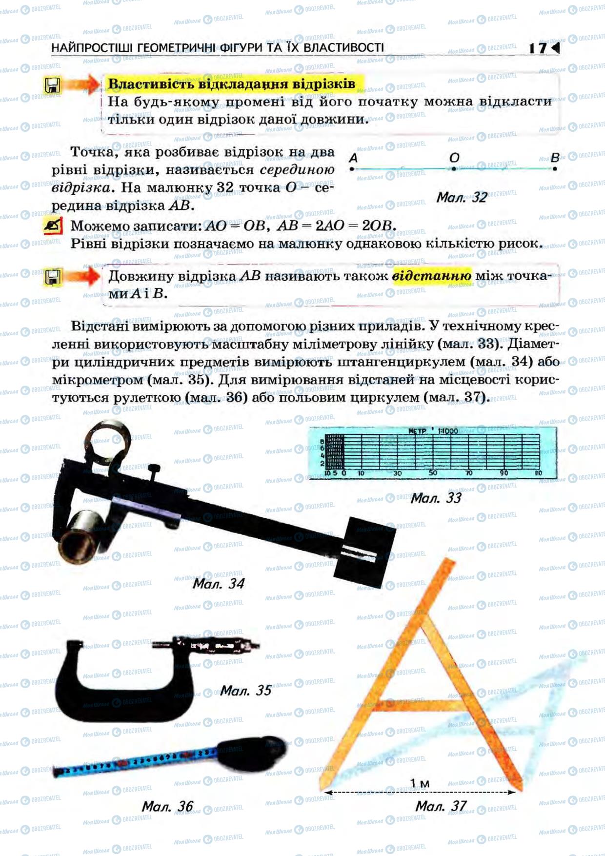 Підручники Геометрія 7 клас сторінка 17