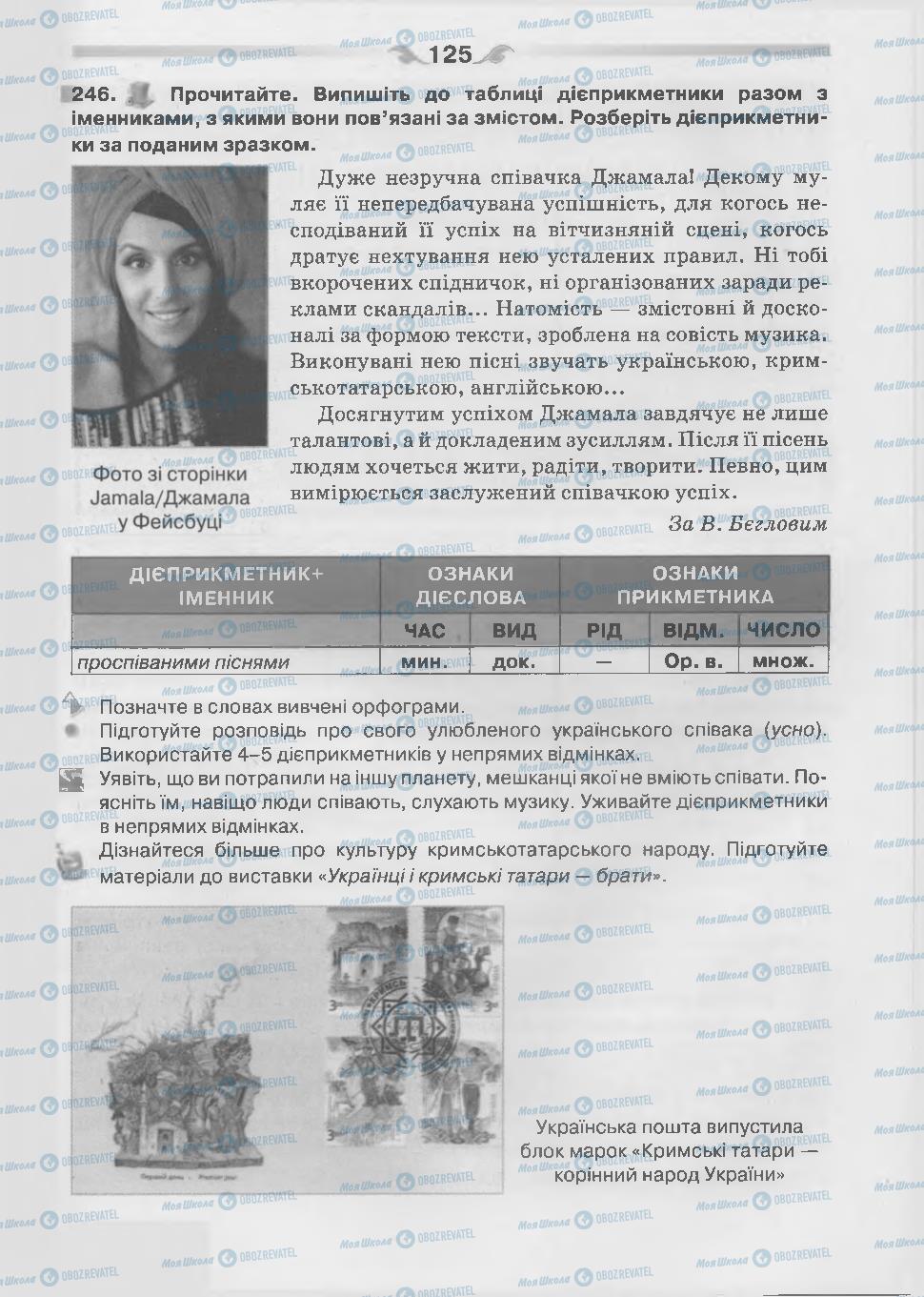 Підручники Українська мова 7 клас сторінка 125