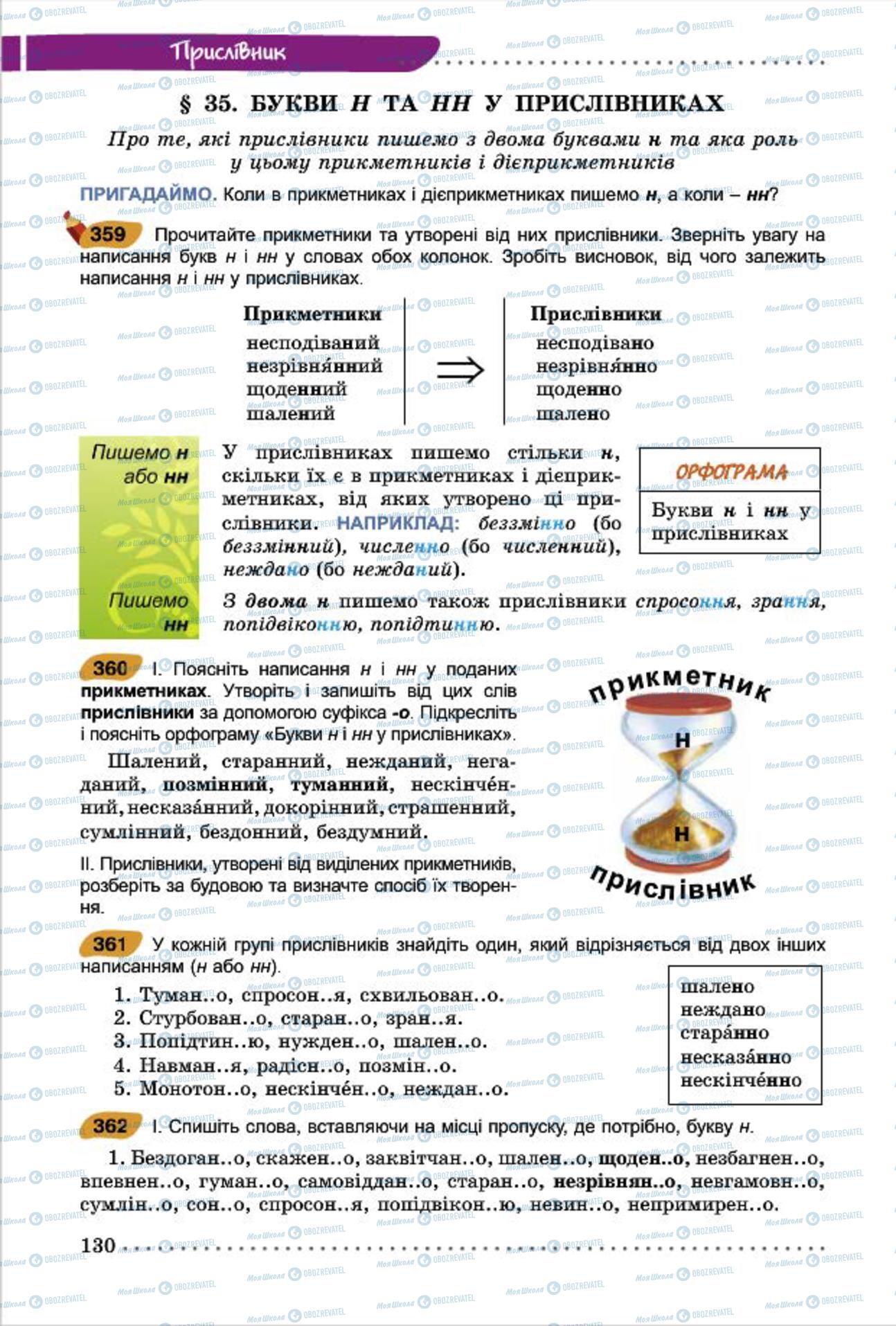 Підручники Українська мова 7 клас сторінка 130