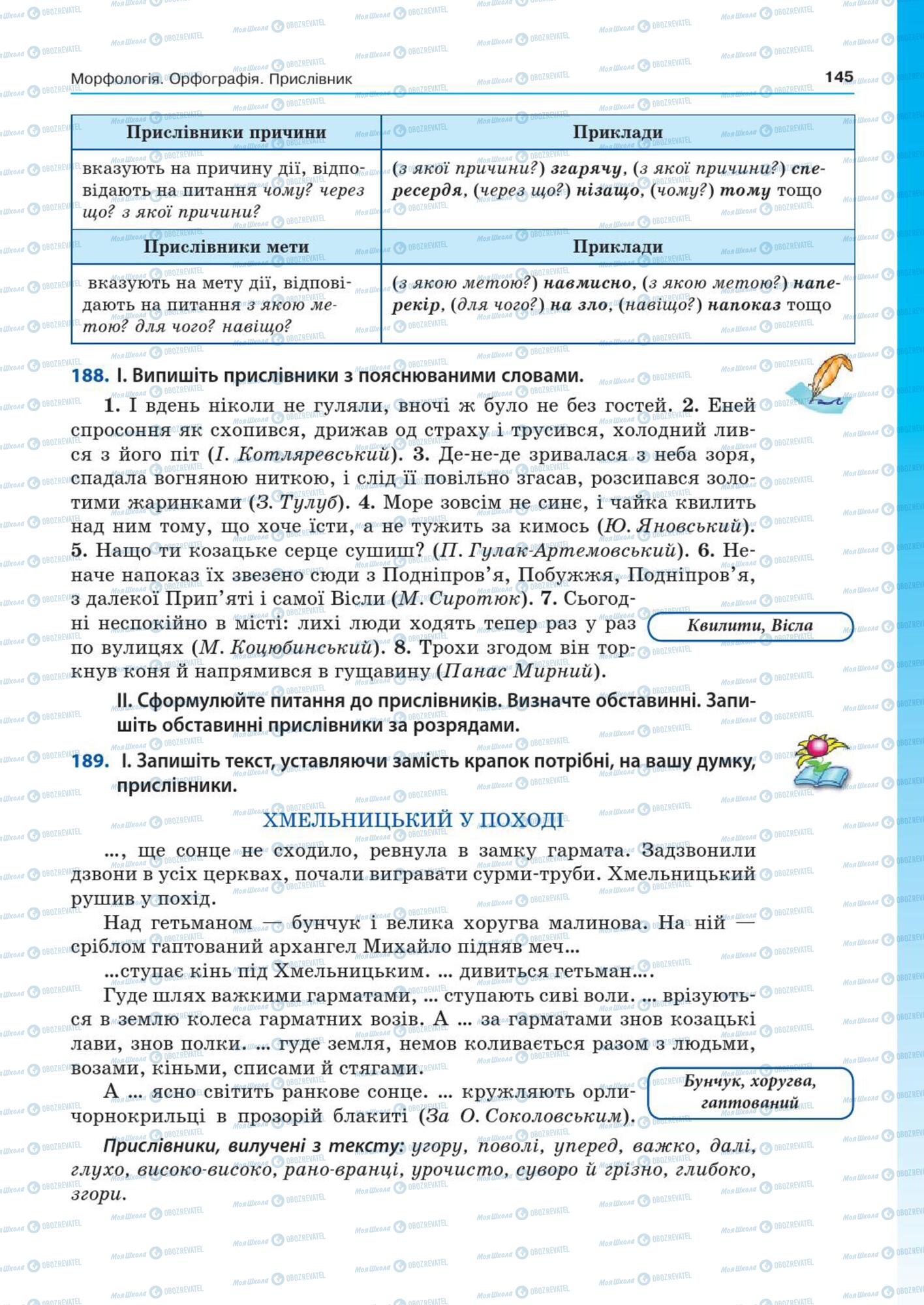 Підручники Українська мова 7 клас сторінка  145