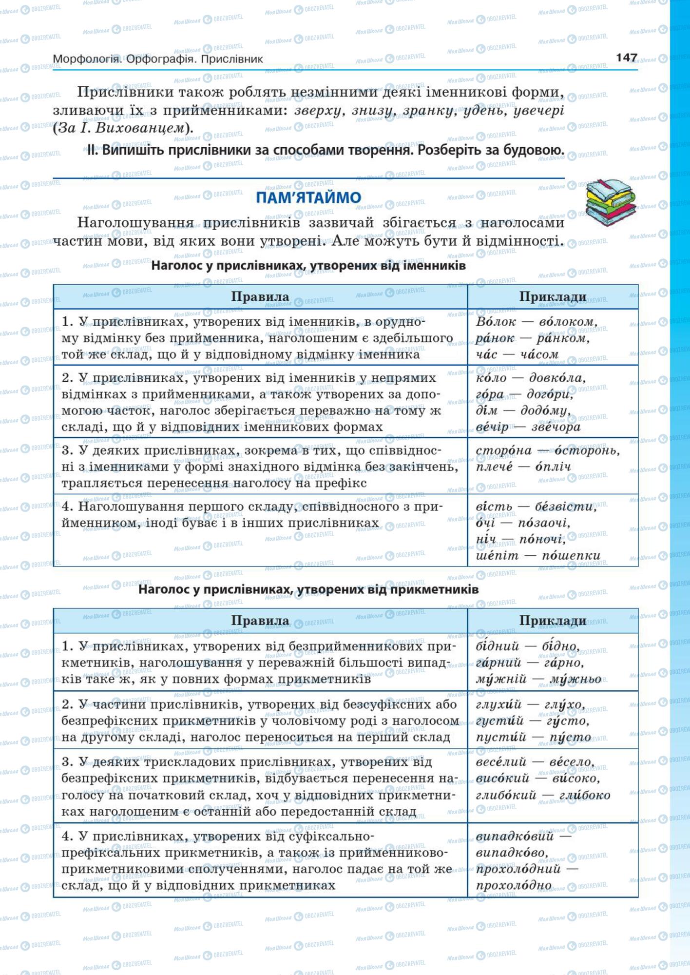 Підручники Українська мова 7 клас сторінка  147