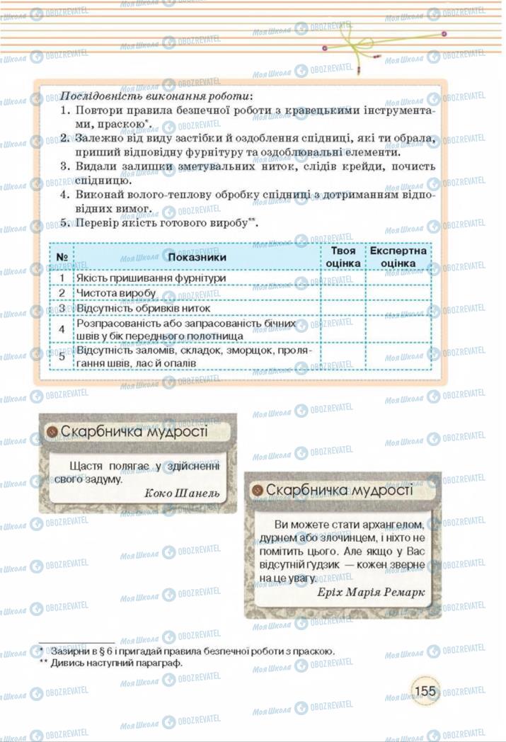 Підручники Трудове навчання 8 клас сторінка  155