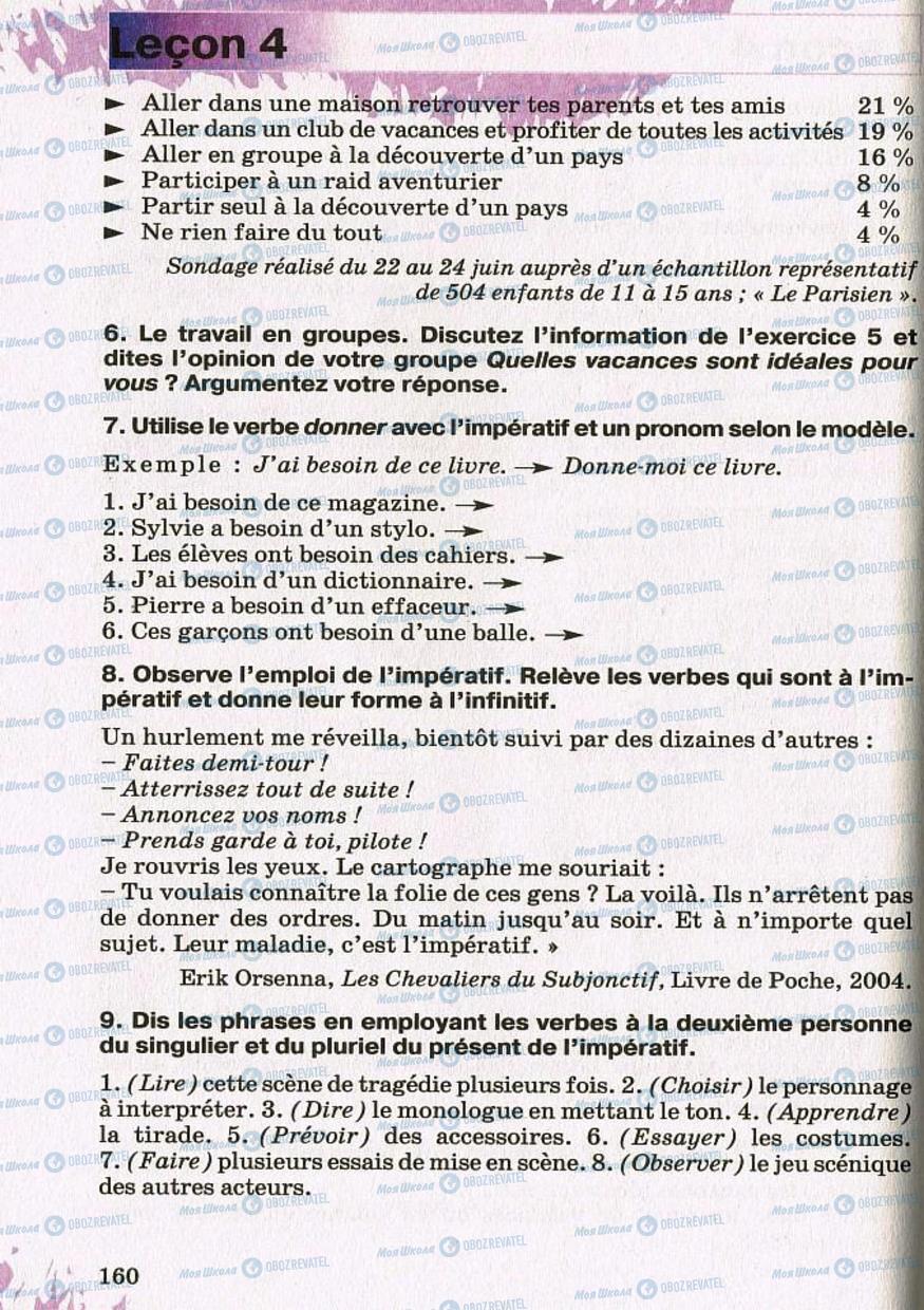 Підручники Французька мова 8 клас сторінка 160