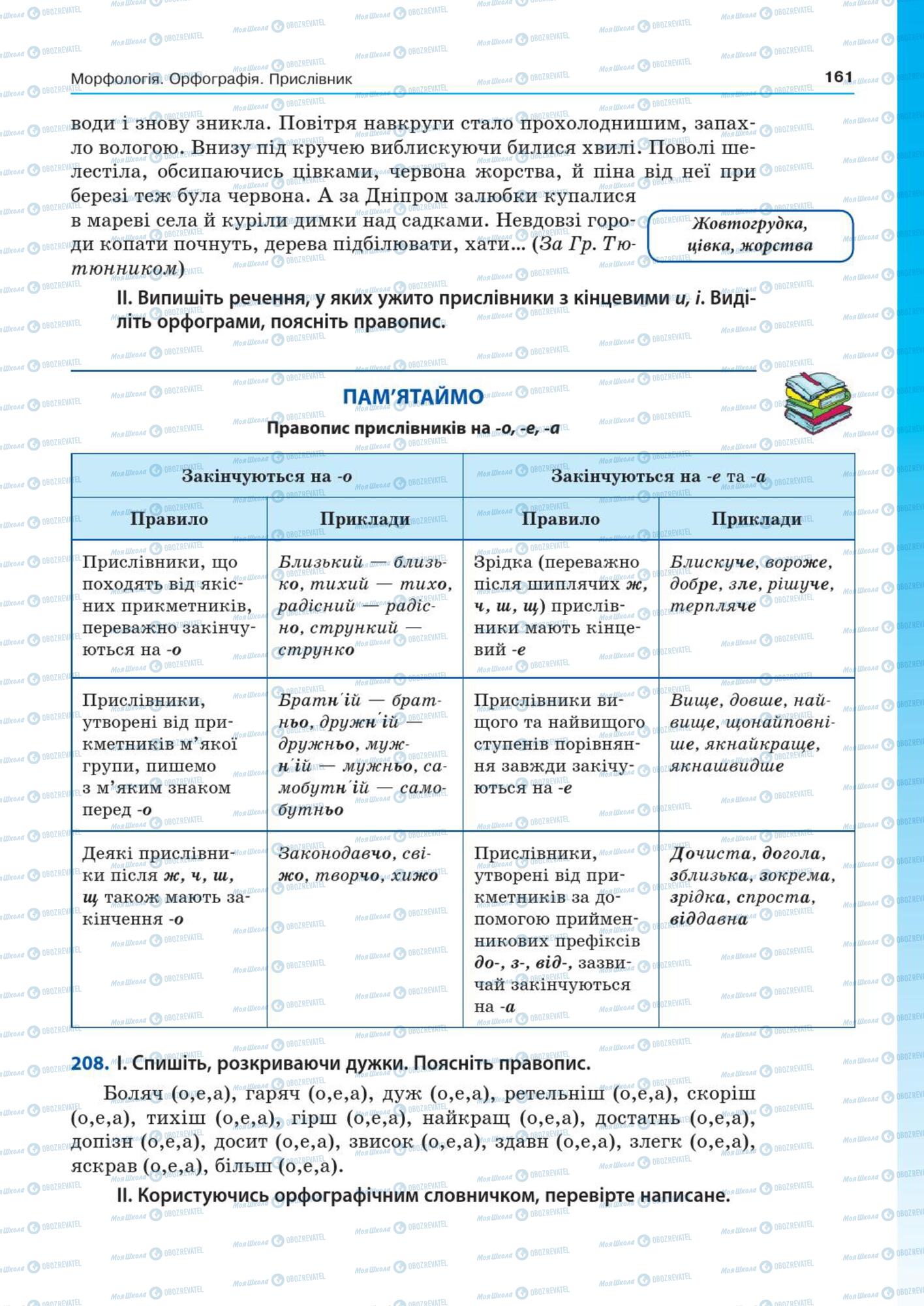 Підручники Українська мова 7 клас сторінка  161