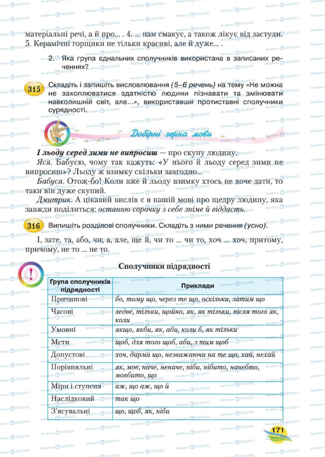 Підручники Українська мова 7 клас сторінка 171