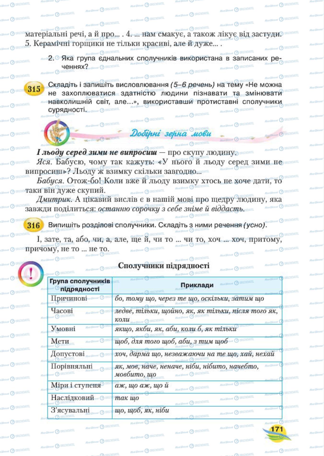 Учебники Укр мова 7 класс страница 171