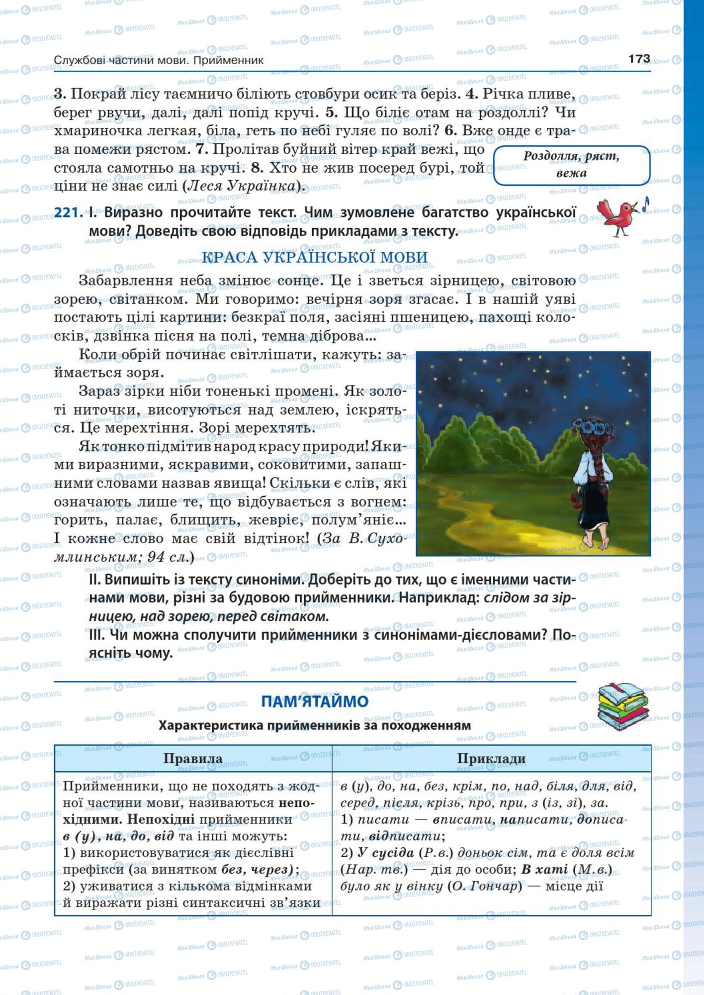 Підручники Українська мова 7 клас сторінка  173