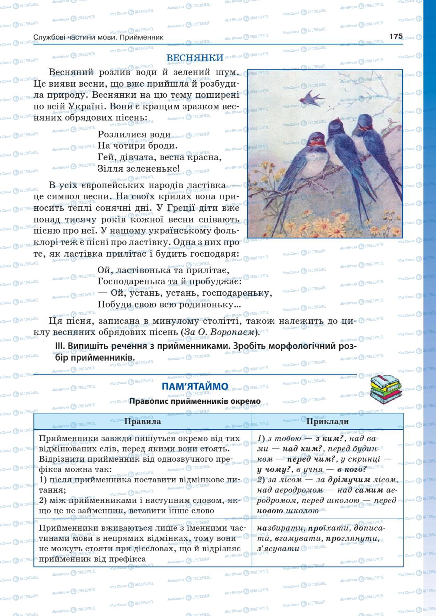 Учебники Укр мова 7 класс страница  175