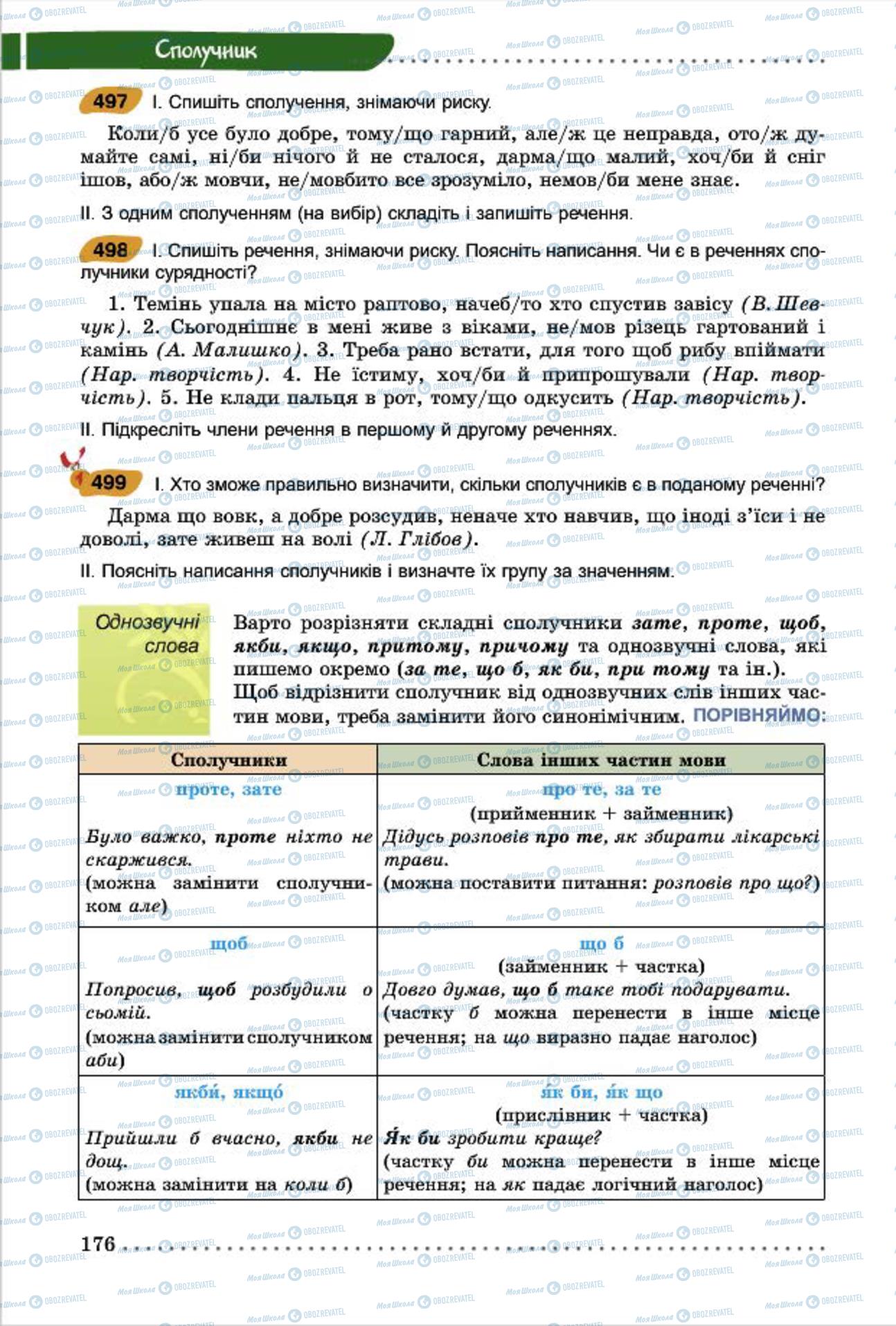 Учебники Укр мова 7 класс страница 176