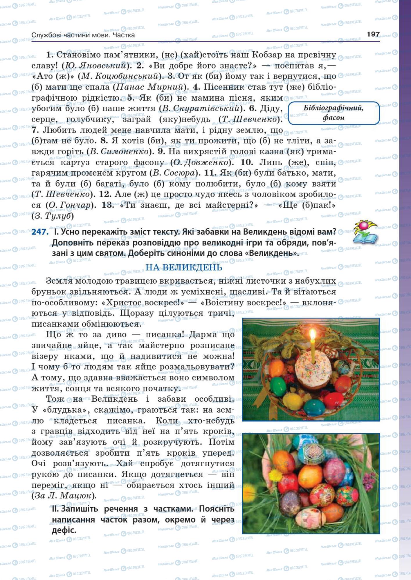Підручники Українська мова 7 клас сторінка  197