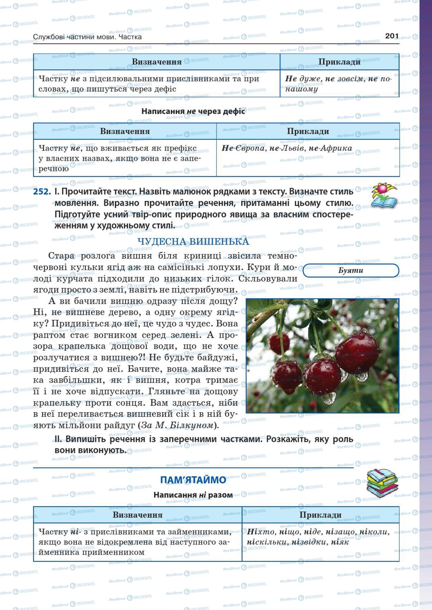 Підручники Українська мова 7 клас сторінка  201