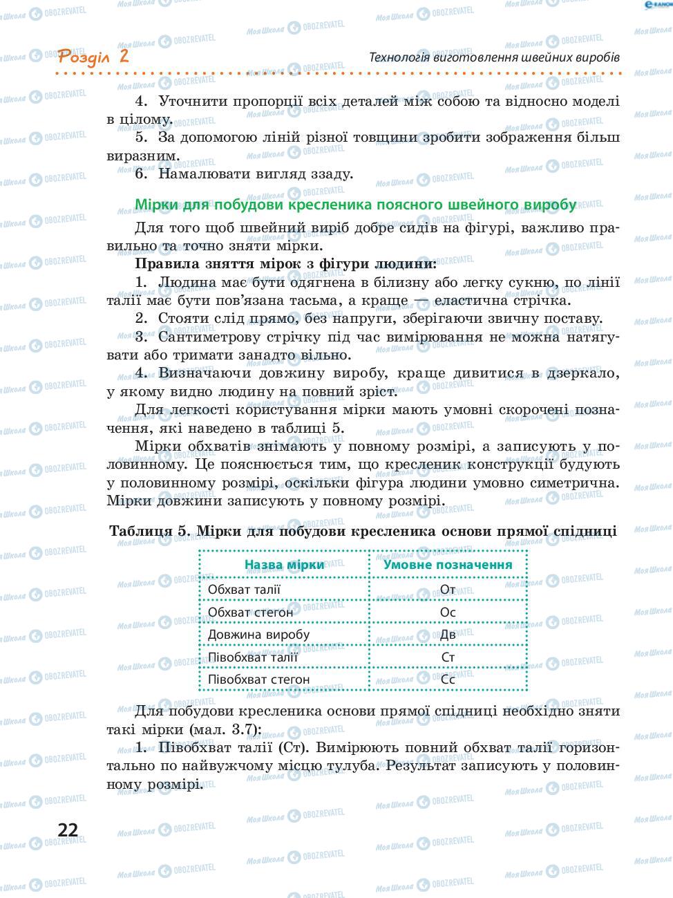 Підручники Трудове навчання 8 клас сторінка 22