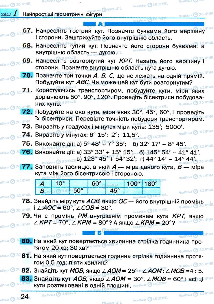 Підручники Геометрія 7 клас сторінка 24