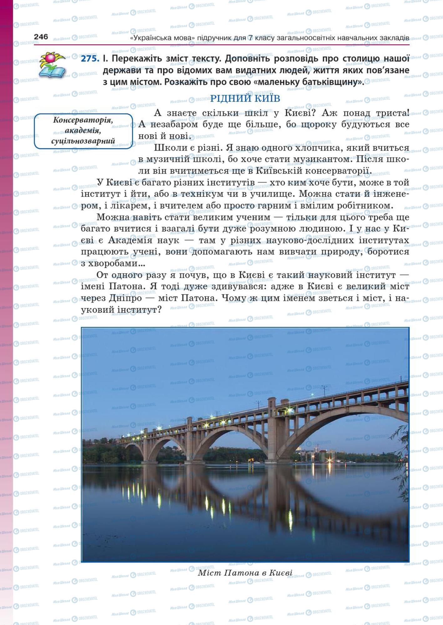 Підручники Українська мова 7 клас сторінка  246