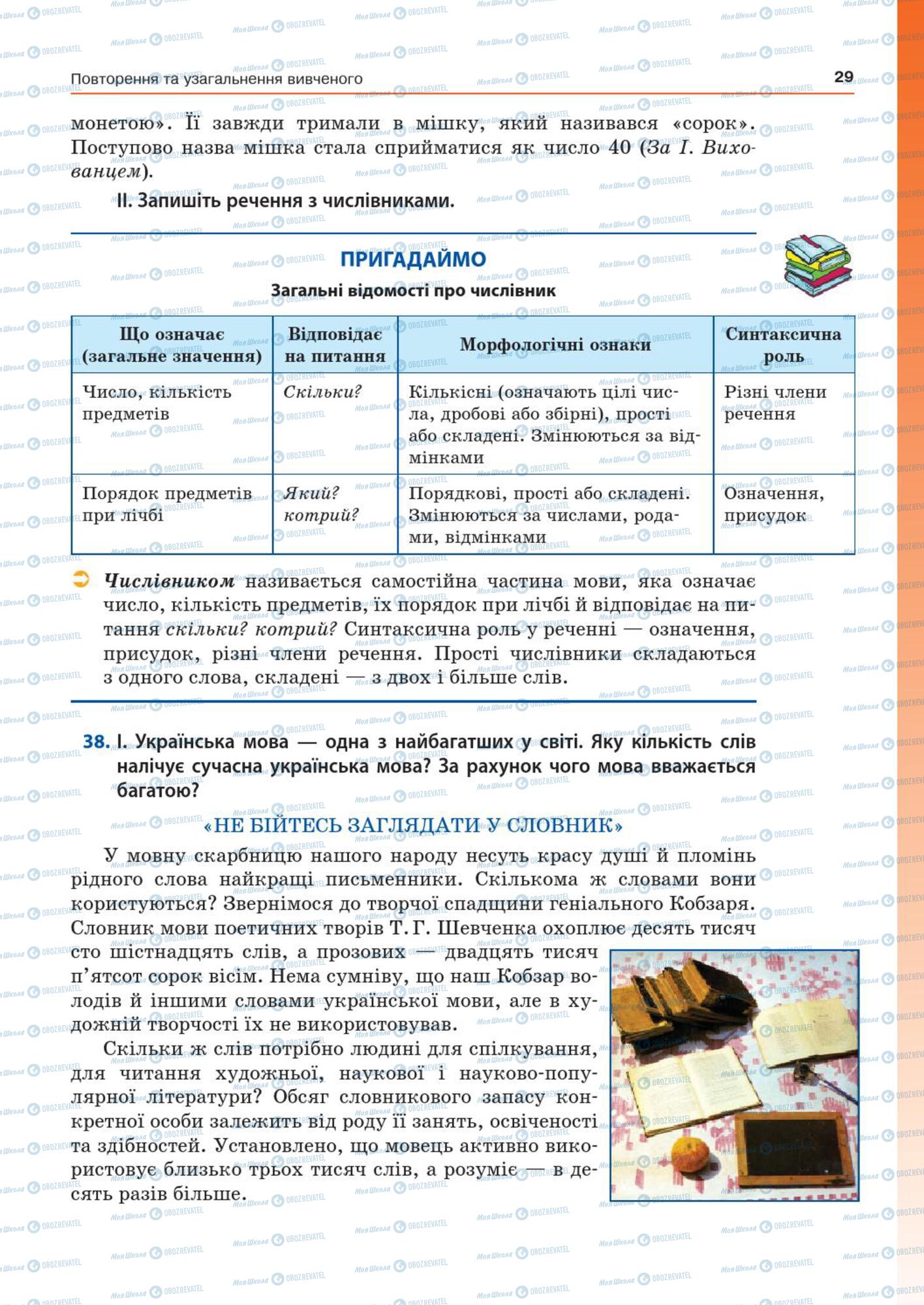 Підручники Українська мова 7 клас сторінка  29