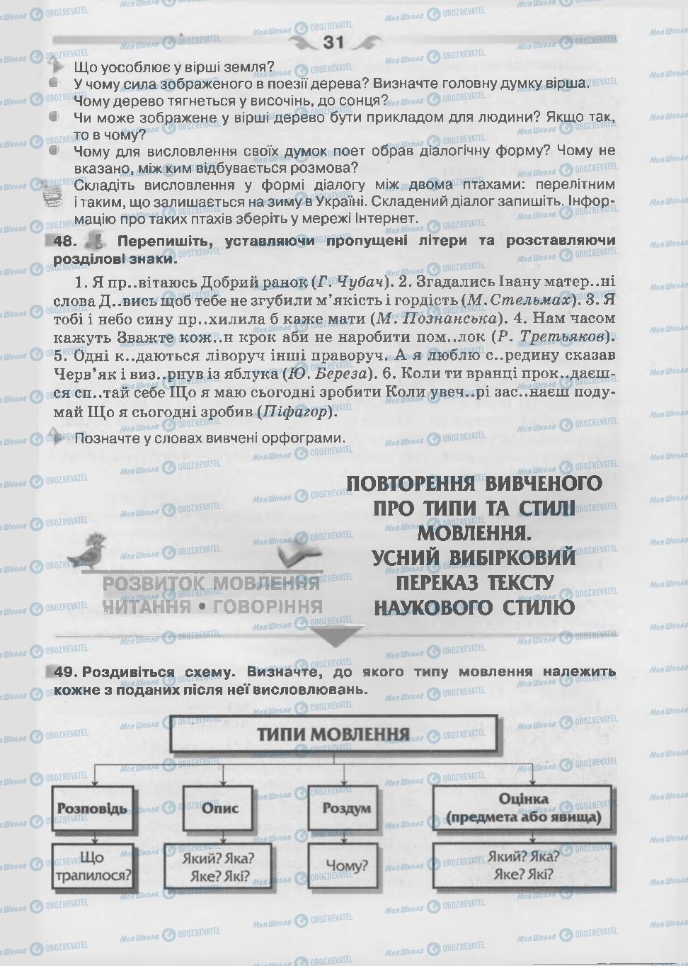 Підручники Українська мова 7 клас сторінка 31