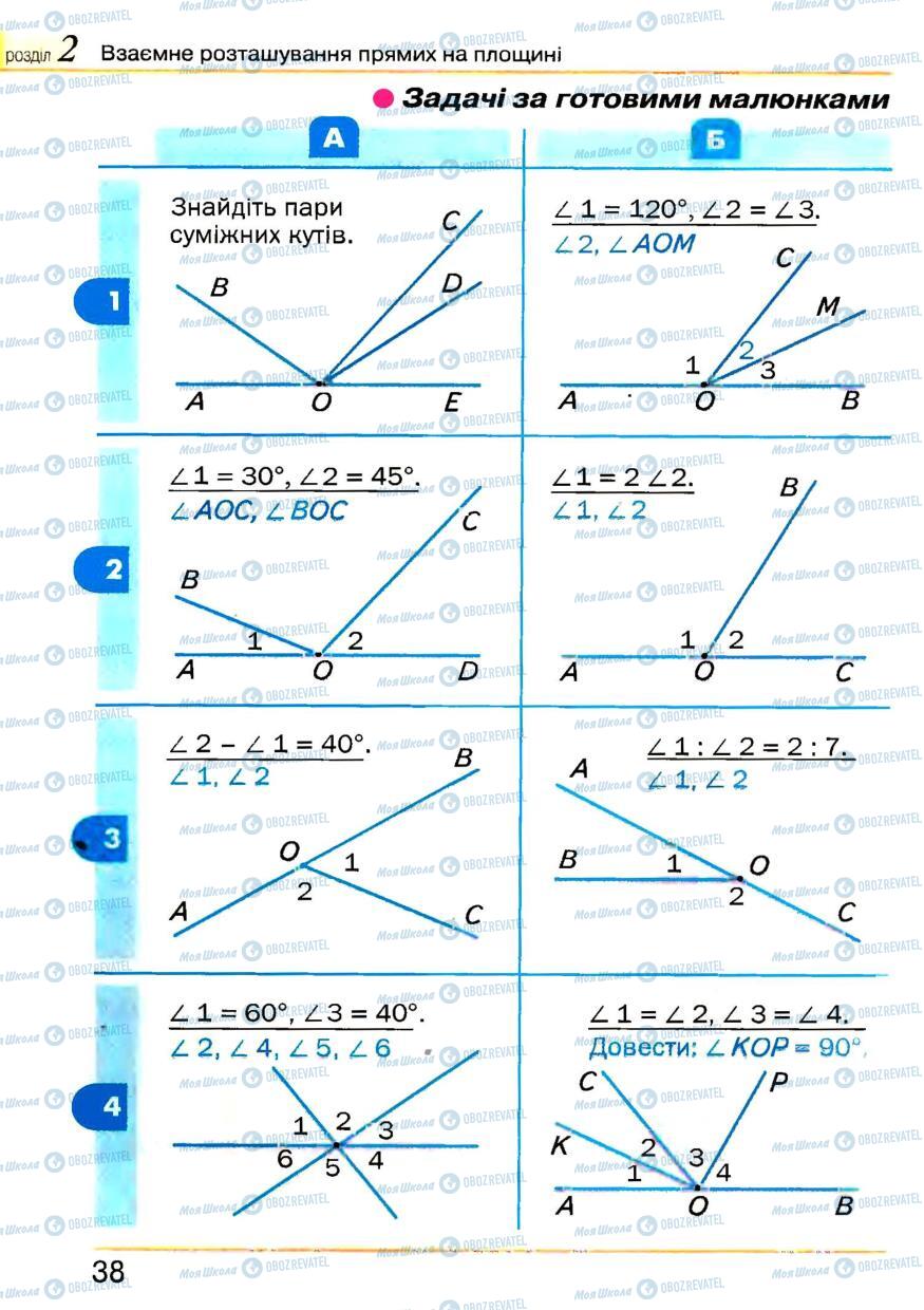 Підручники Геометрія 7 клас сторінка 38