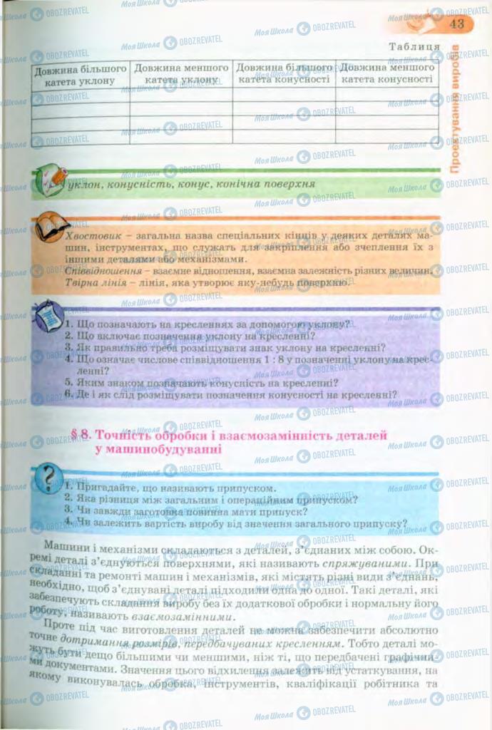 Підручники Трудове навчання 8 клас сторінка 43