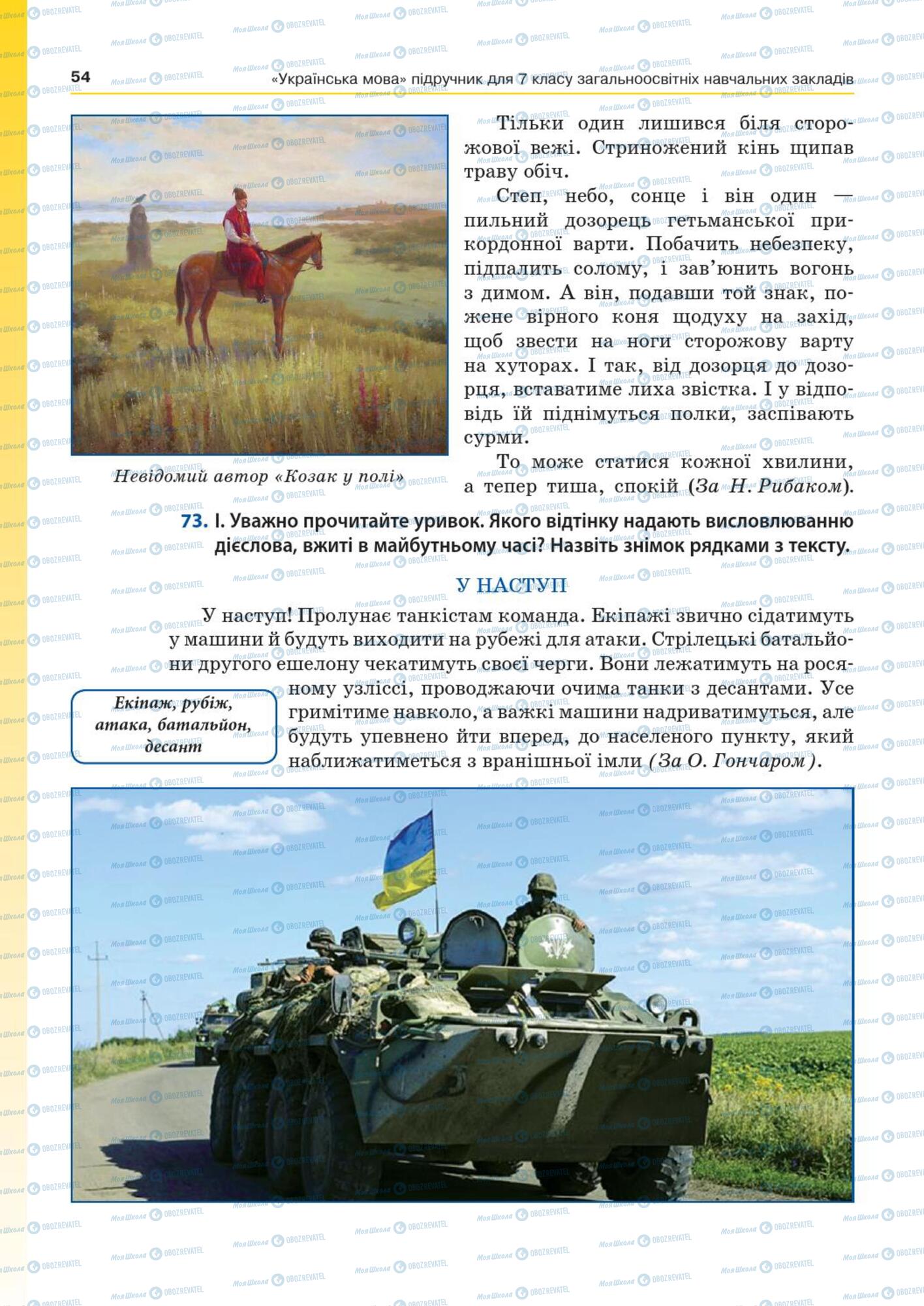 Підручники Українська мова 7 клас сторінка  54