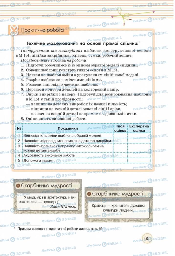 Підручники Трудове навчання 8 клас сторінка  65