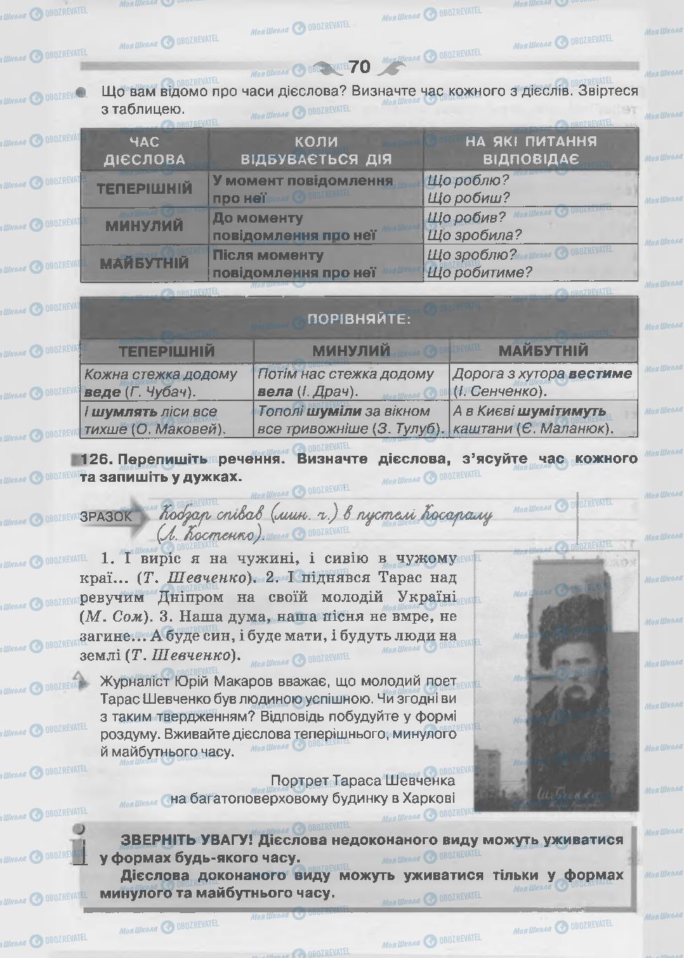 Підручники Українська мова 7 клас сторінка 70