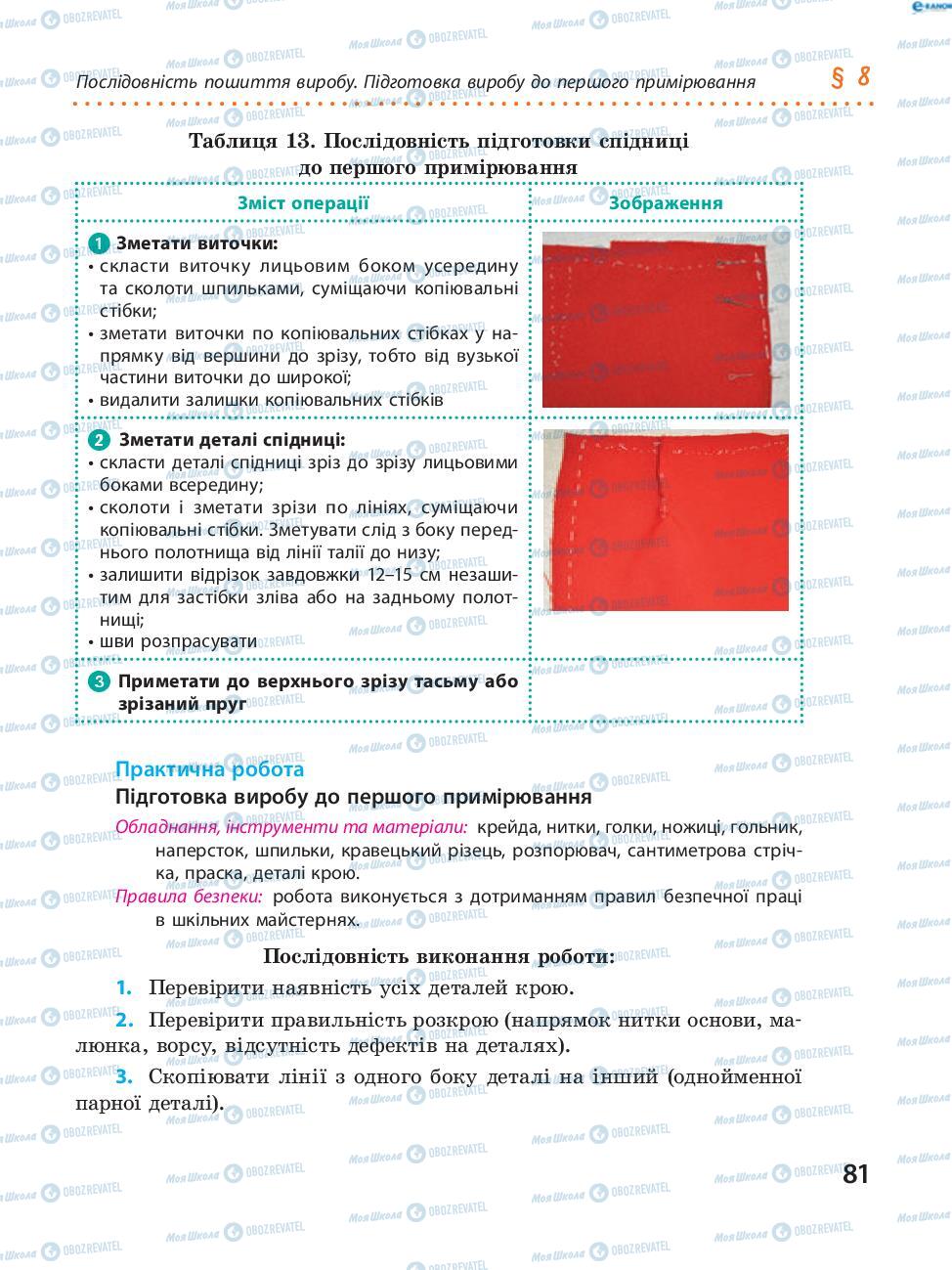 Підручники Трудове навчання 8 клас сторінка 81