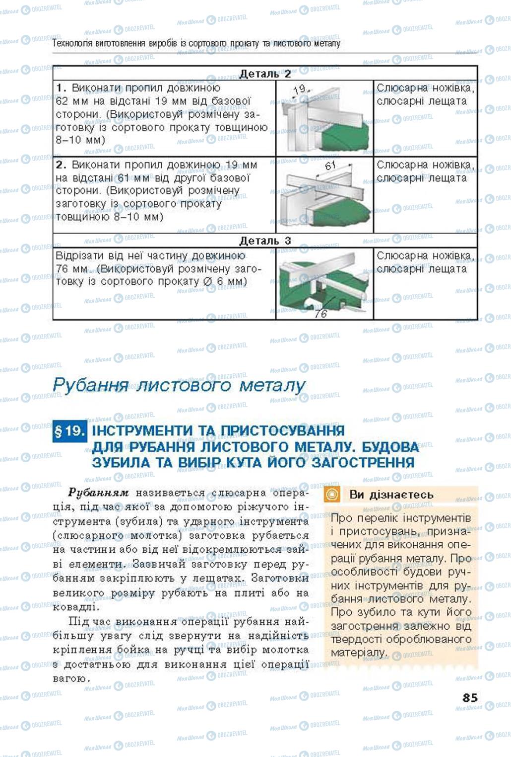 Учебники Трудовое обучение 8 класс страница  85