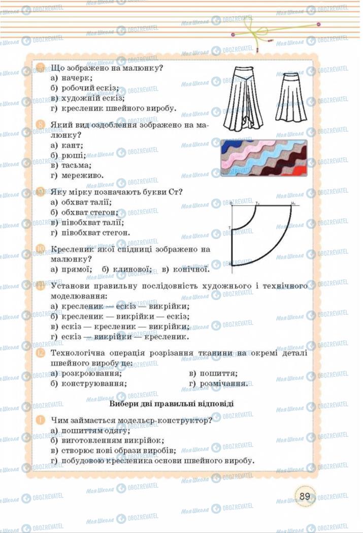 Підручники Трудове навчання 8 клас сторінка  89