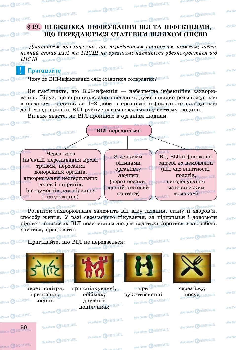 Підручники Основи здоров'я 8 клас сторінка 90