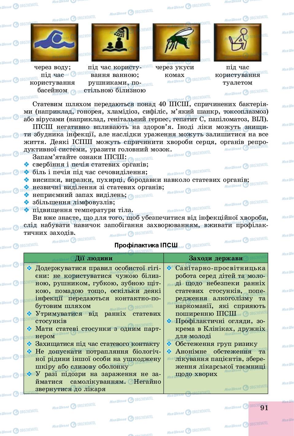 Підручники Основи здоров'я 8 клас сторінка 91