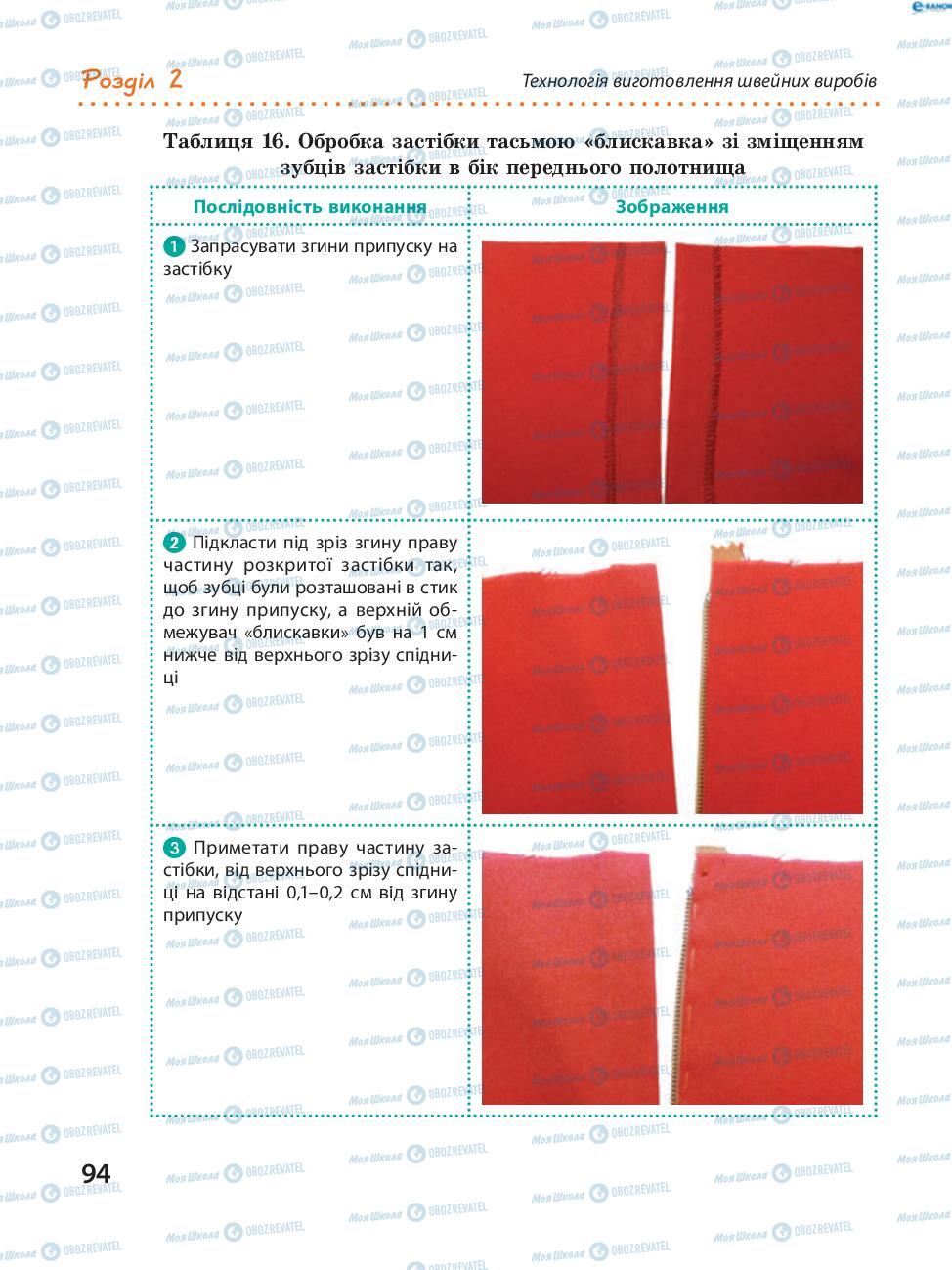 Підручники Трудове навчання 8 клас сторінка 94