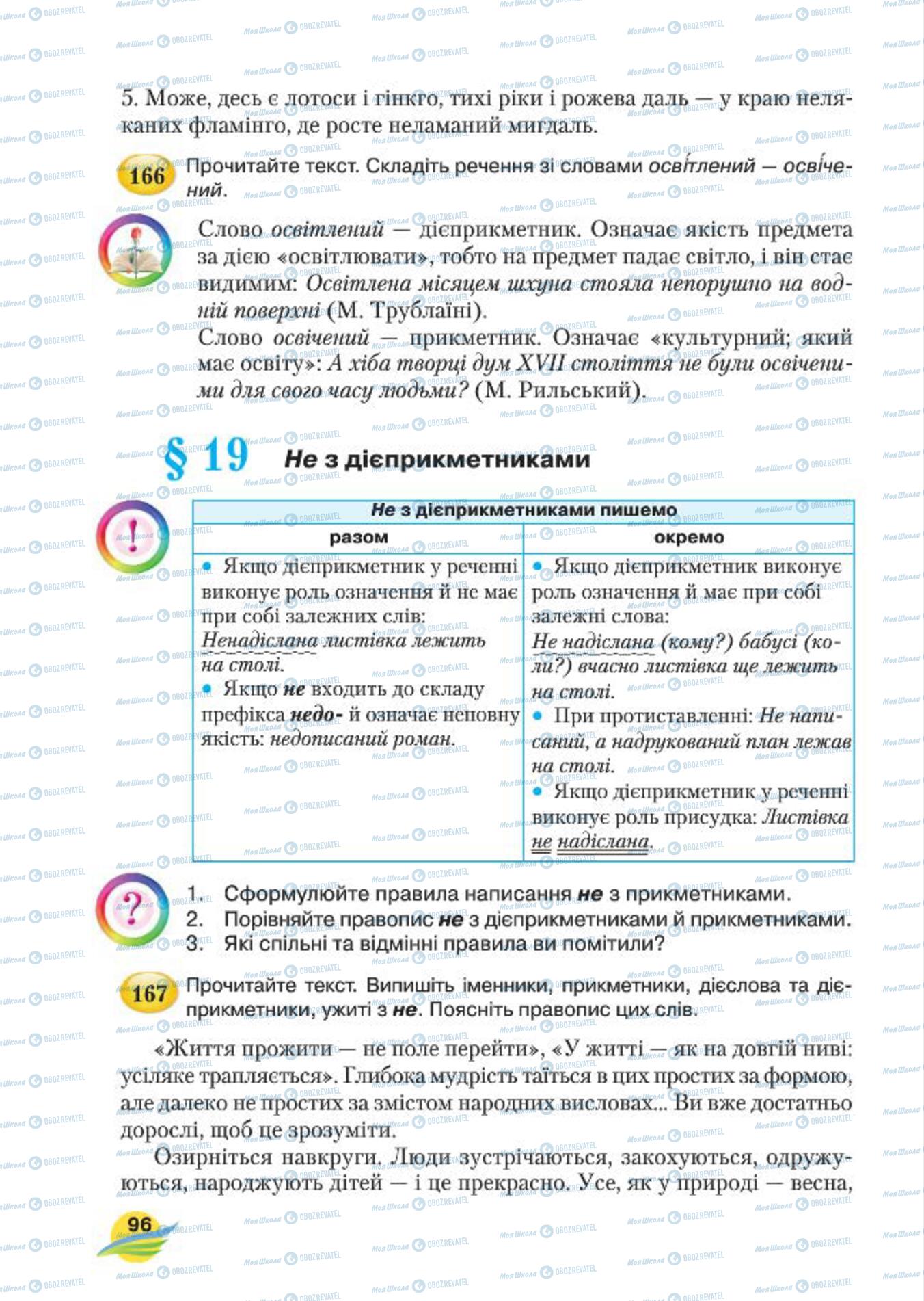 Учебники Укр мова 7 класс страница  96