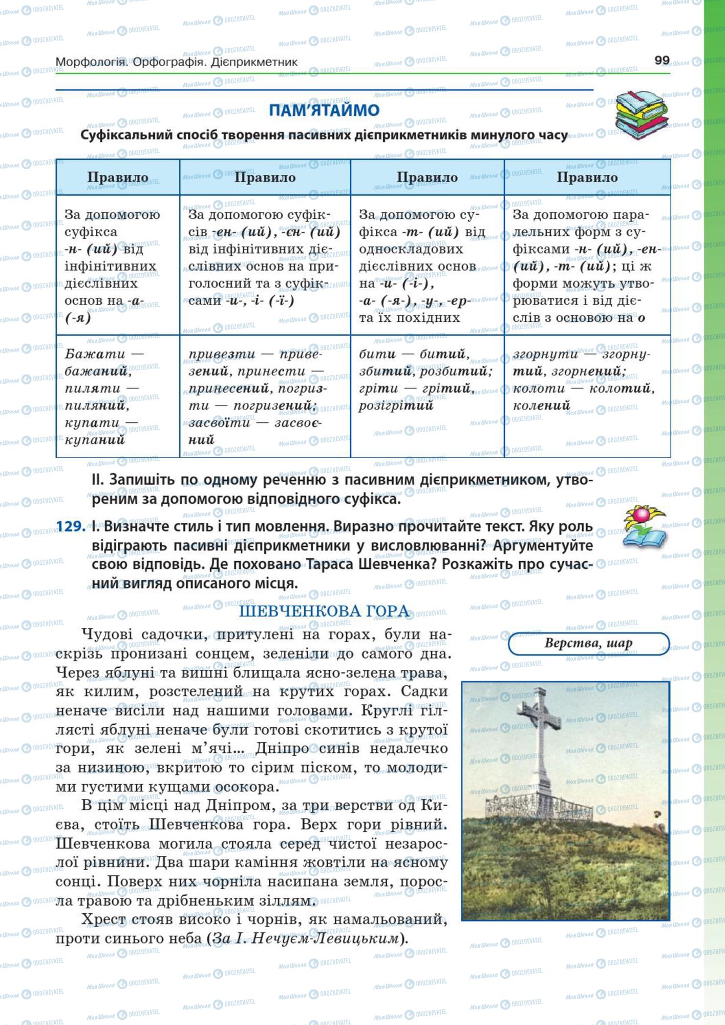 Учебники Укр мова 7 класс страница  99