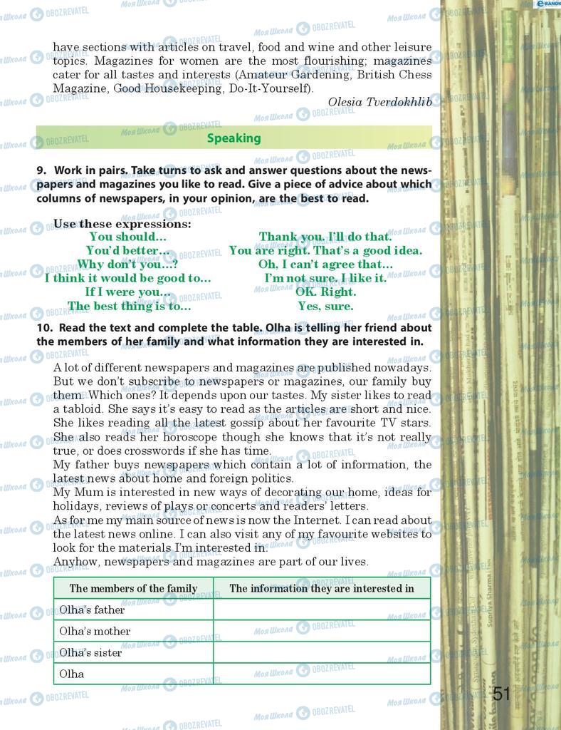 Підручники Англійська мова 8 клас сторінка 51