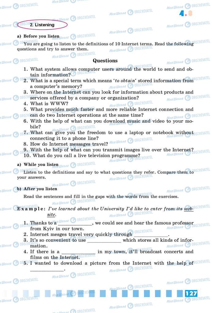 Підручники Англійська мова 8 клас сторінка 127