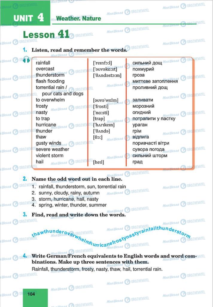 Підручники Англійська мова 8 клас сторінка 104