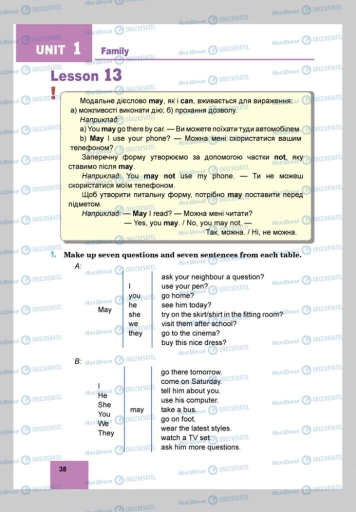 Підручники Англійська мова 8 клас сторінка 38