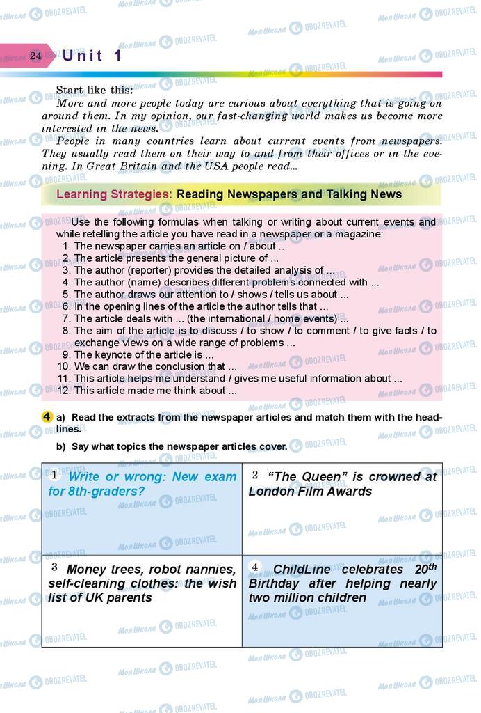 Підручники Англійська мова 8 клас сторінка 24