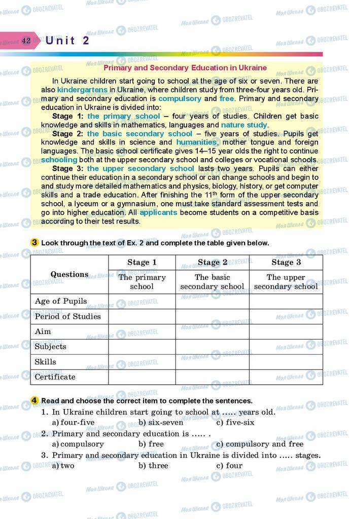 Підручники Англійська мова 8 клас сторінка 42