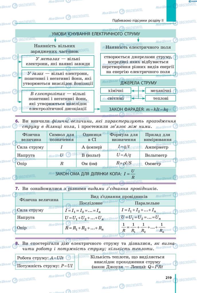 Учебники Физика 8 класс страница  219