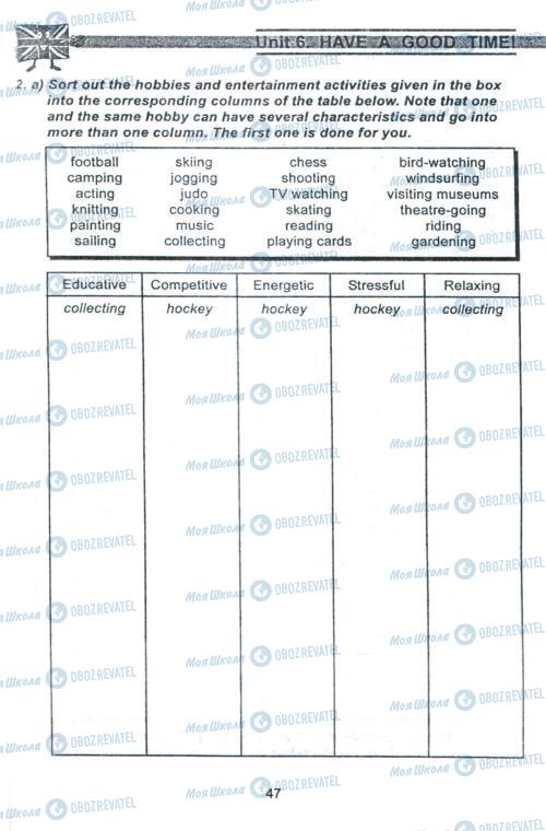 Підручники Англійська мова 8 клас сторінка 47
