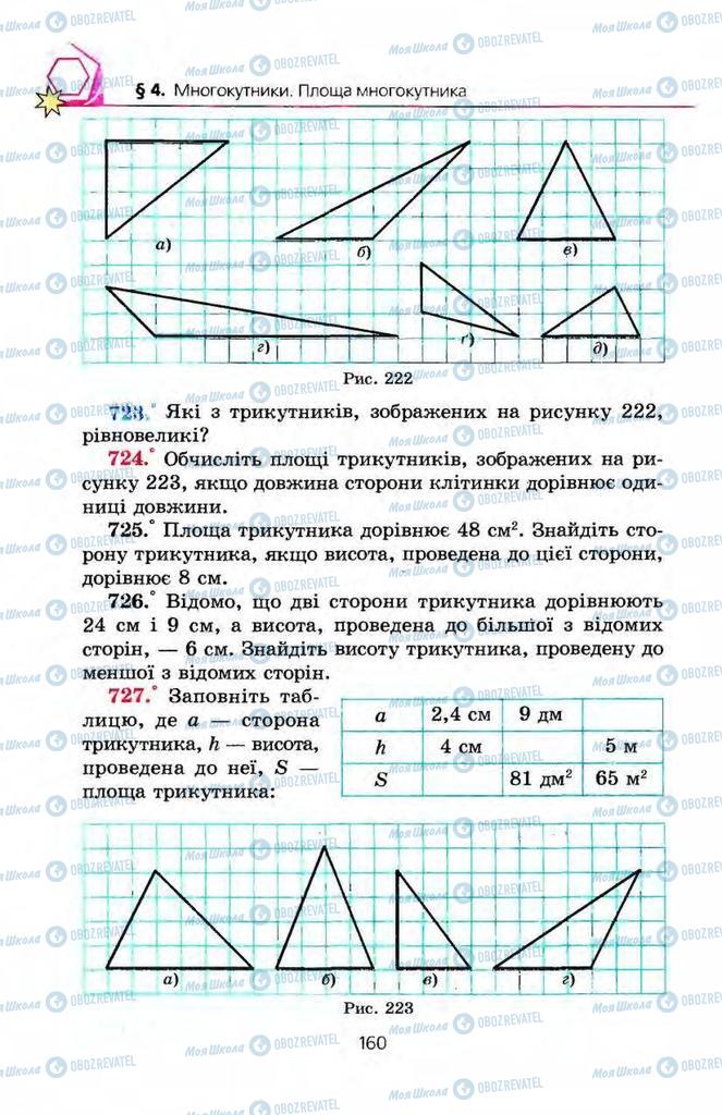 Підручники Геометрія 8 клас сторінка 160