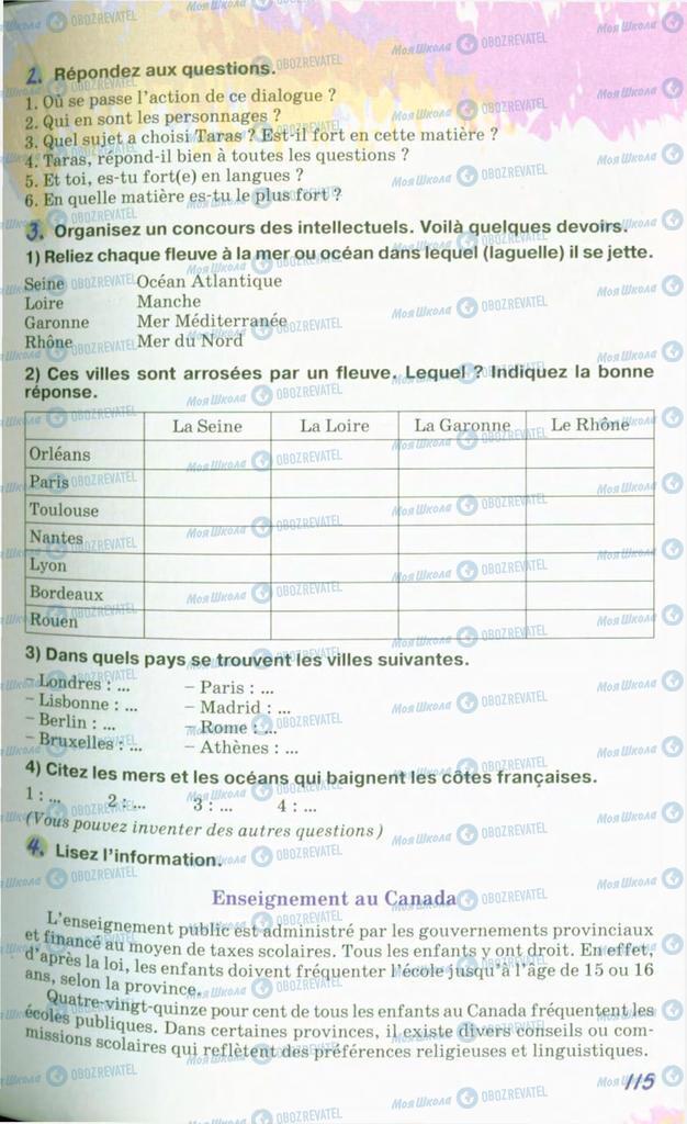 Підручники Французька мова 10 клас сторінка 115