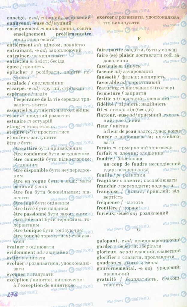 Підручники Французька мова 10 клас сторінка 274